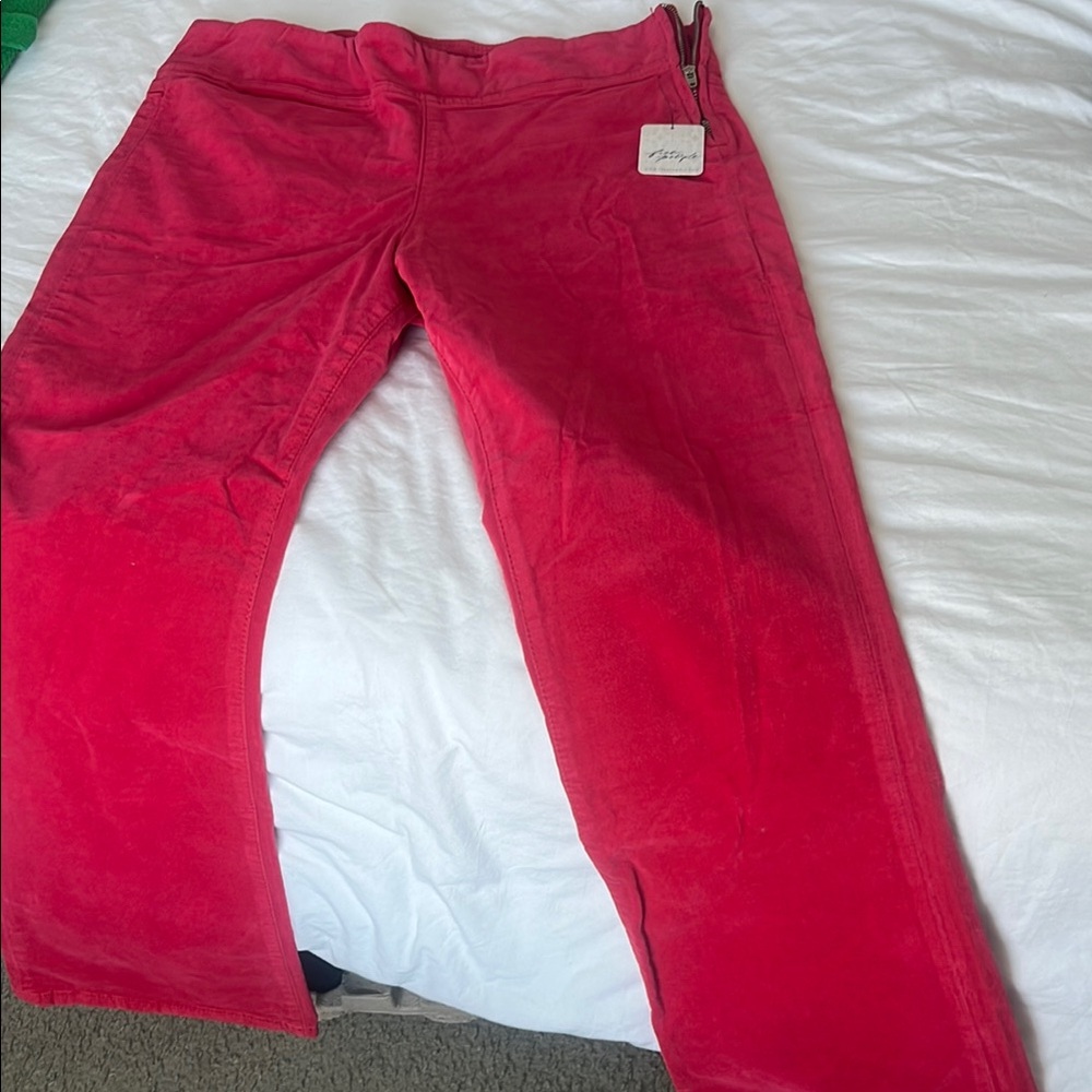 Free People In My Feelings Velvet Crop Slim Flare Pants